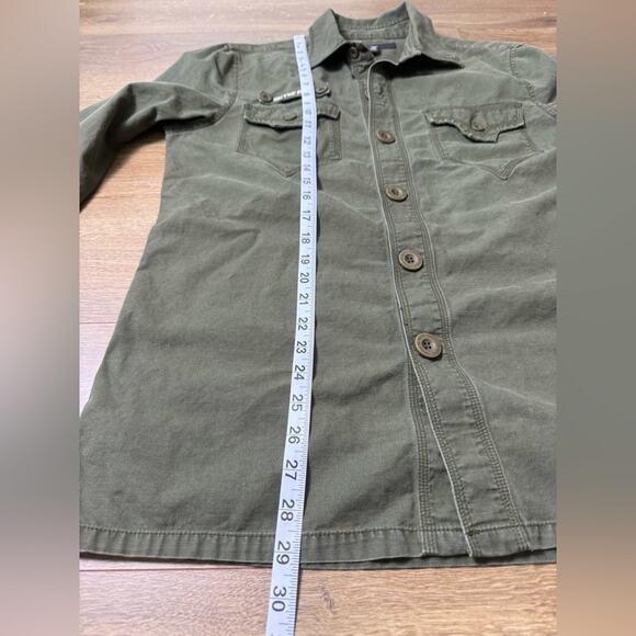 Howe Army Green Embroidered Bikercore Shirt Jacket Size Medium Bakersfield Cali - Picture 12 of 12